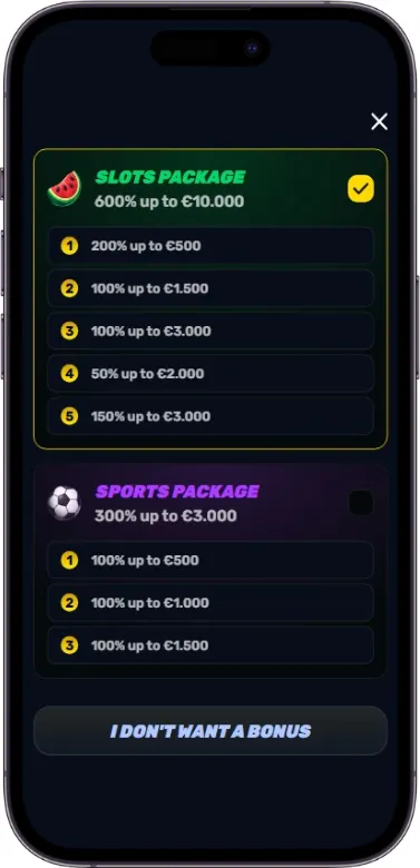 Wino Casino choose bonus