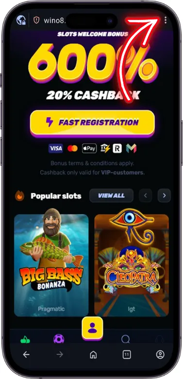 Wino Casino menu icon